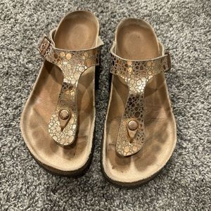 Women’s Birkenstock metallic stone sandals
